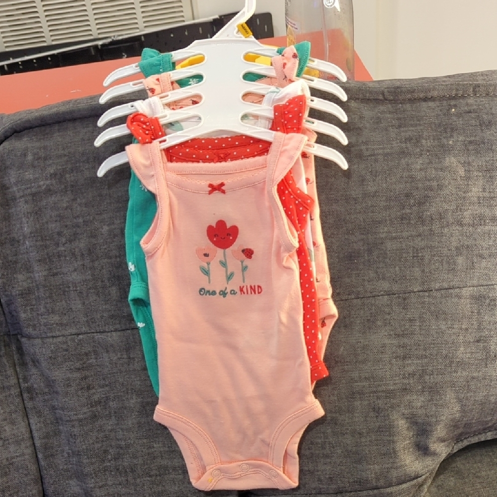 Pink, Red and Green Newborn Onesie Set